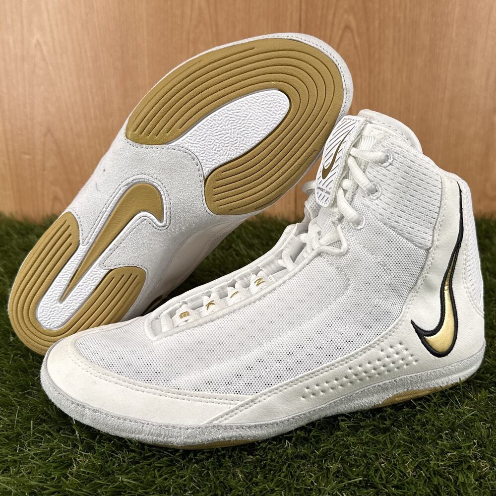 Nike Inflict 4 White Metallic Gold Wrestling Shoes HM9674-102 Men's Size 7